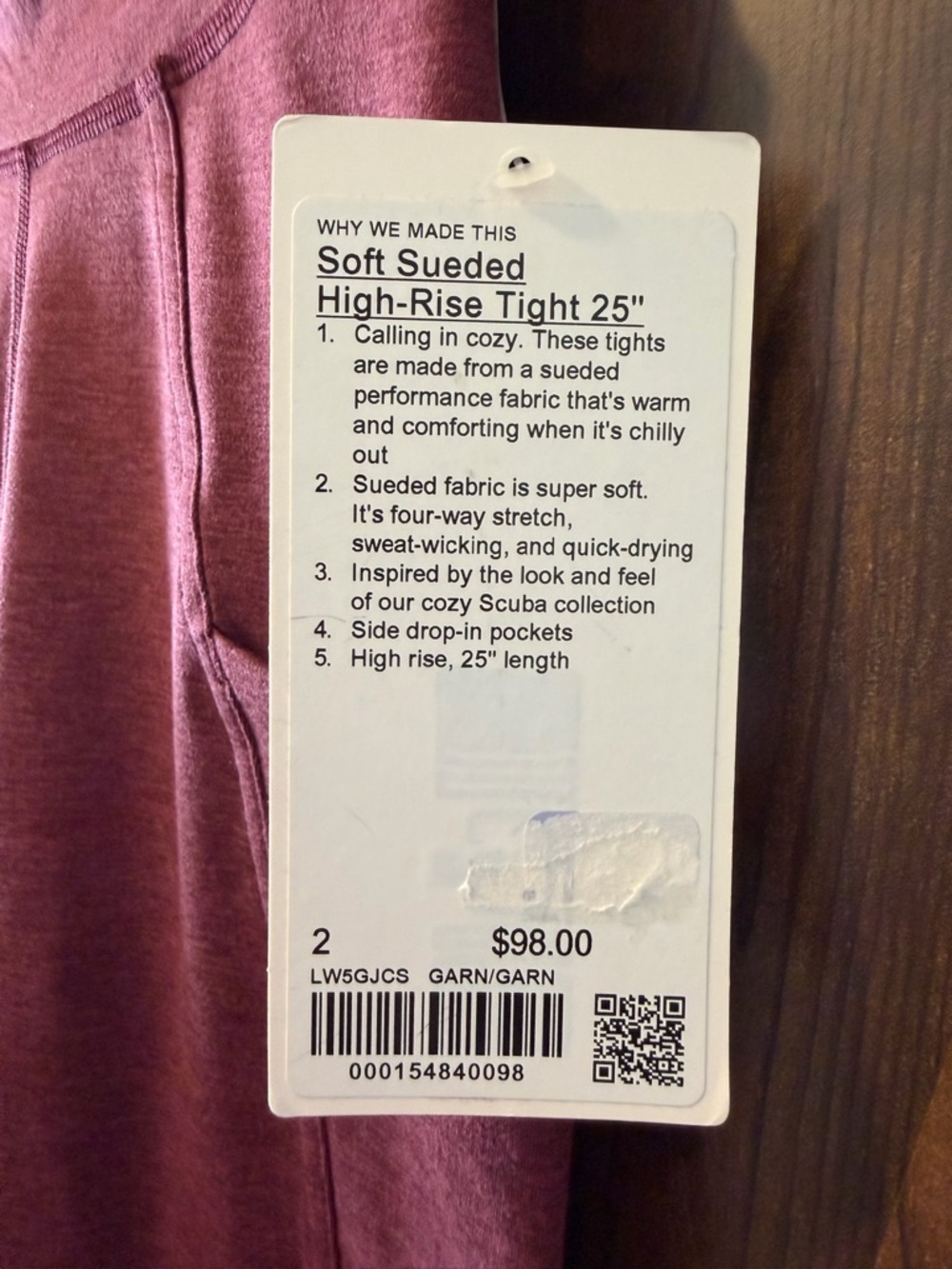 Lululemon Soft Sueded High-Rise Tight 25" NWT - Picture 5 of 9